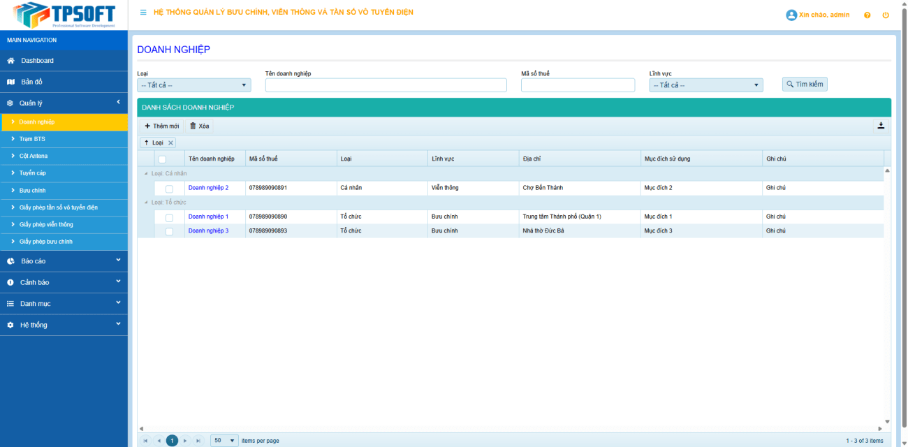 Phần mềm quản lý bưu chính, viễn thông và tần số vô tuyến điện 3 Phần mềm quản lý bưu chính, viễn thông và tần số vô tuyến điện 3