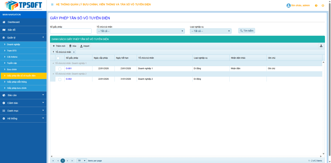 Phần mềm quản lý bưu chính, viễn thông và tần số vô tuyến điện 4 Phần mềm quản lý bưu chính, viễn thông và tần số vô tuyến điện 4